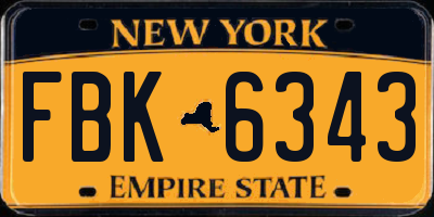 NY license plate FBK6343