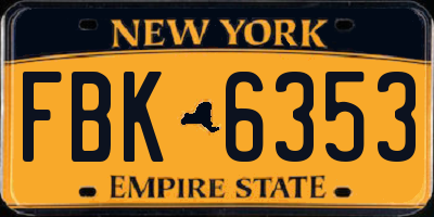 NY license plate FBK6353