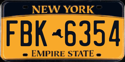 NY license plate FBK6354