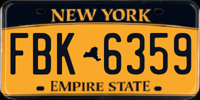 NY license plate FBK6359