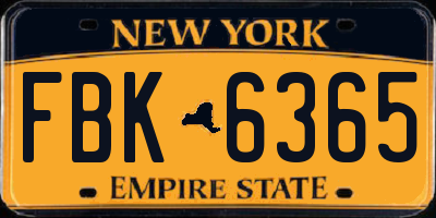 NY license plate FBK6365