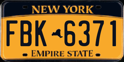 NY license plate FBK6371