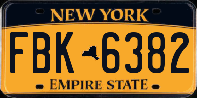 NY license plate FBK6382