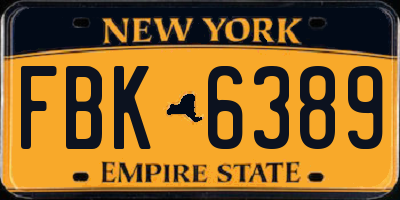 NY license plate FBK6389