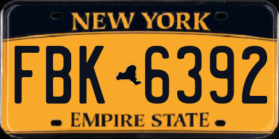 NY license plate FBK6392