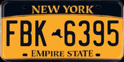 NY license plate FBK6395