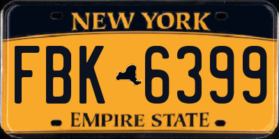 NY license plate FBK6399