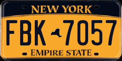 NY license plate FBK7057