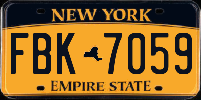 NY license plate FBK7059