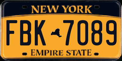 NY license plate FBK7089