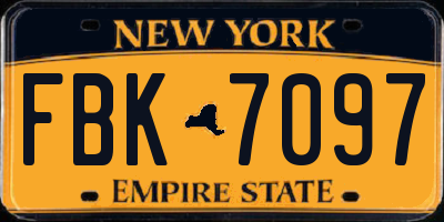 NY license plate FBK7097