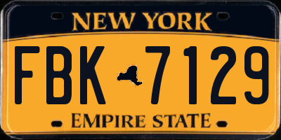 NY license plate FBK7129