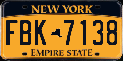 NY license plate FBK7138