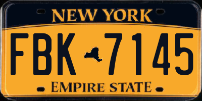 NY license plate FBK7145