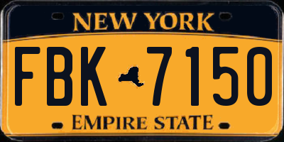 NY license plate FBK7150