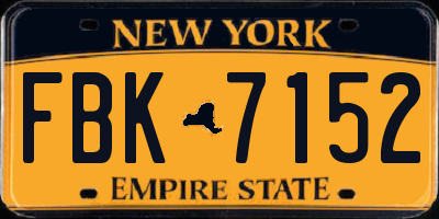 NY license plate FBK7152