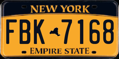 NY license plate FBK7168