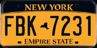 NY license plate FBK7231