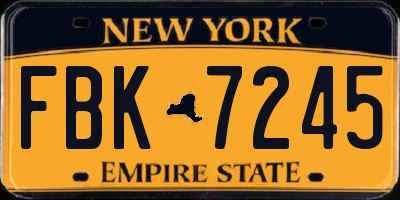 NY license plate FBK7245