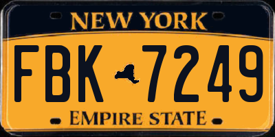 NY license plate FBK7249