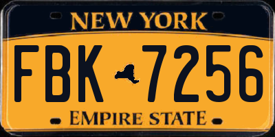 NY license plate FBK7256