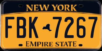NY license plate FBK7267