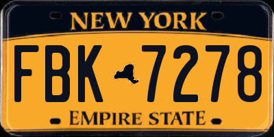NY license plate FBK7278