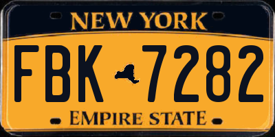 NY license plate FBK7282