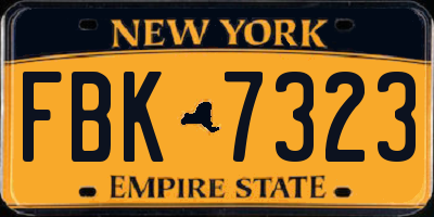 NY license plate FBK7323