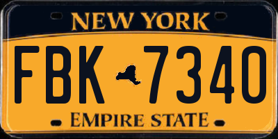 NY license plate FBK7340