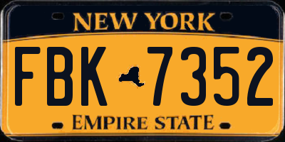 NY license plate FBK7352