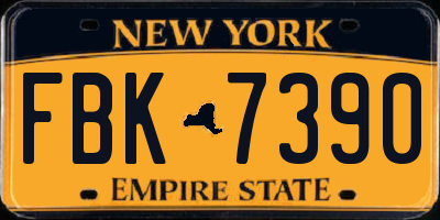 NY license plate FBK7390