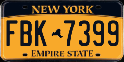 NY license plate FBK7399