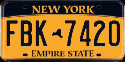 NY license plate FBK7420