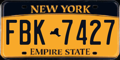 NY license plate FBK7427