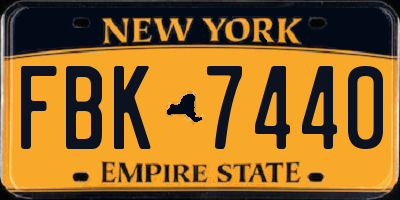 NY license plate FBK7440