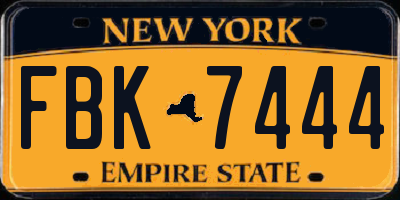 NY license plate FBK7444
