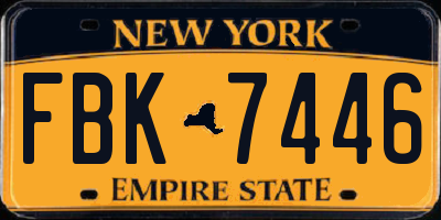 NY license plate FBK7446