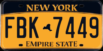 NY license plate FBK7449