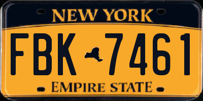 NY license plate FBK7461
