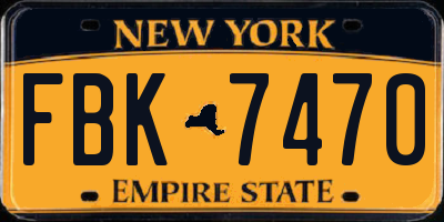 NY license plate FBK7470