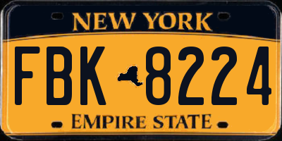 NY license plate FBK8224
