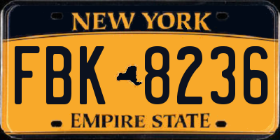 NY license plate FBK8236