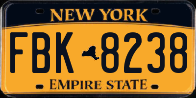 NY license plate FBK8238