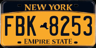 NY license plate FBK8253