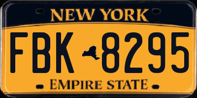 NY license plate FBK8295