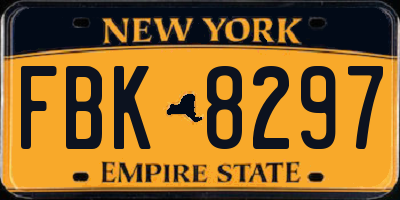 NY license plate FBK8297
