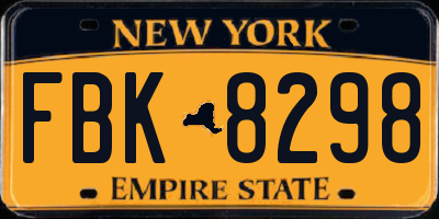 NY license plate FBK8298
