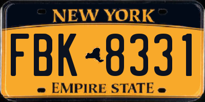 NY license plate FBK8331