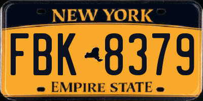 NY license plate FBK8379